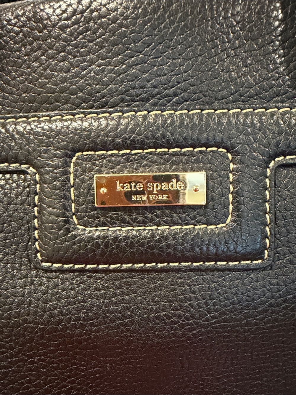 Kate spade Black Leather Tote Bag with Contrast Stitching - Picture 2 of 7